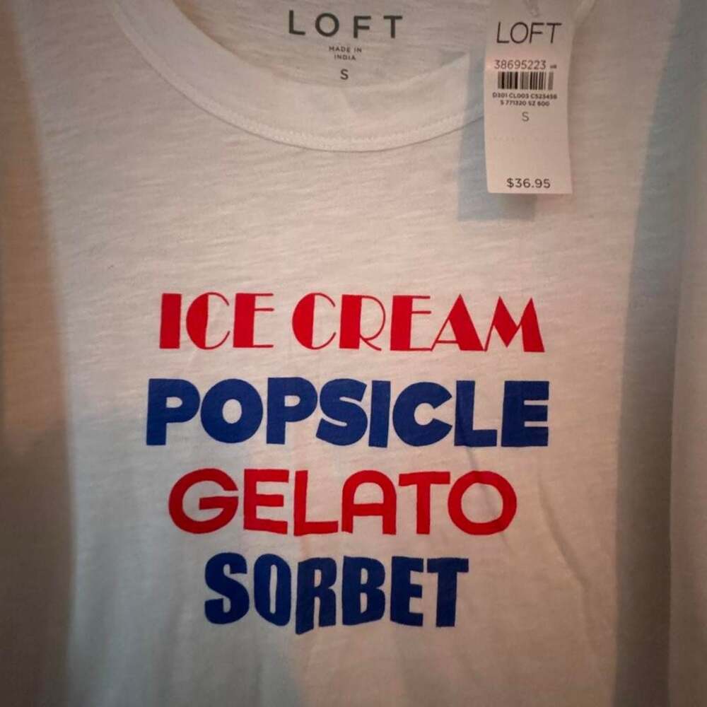 LOFT Ice Cream Graphic Tee White Size S